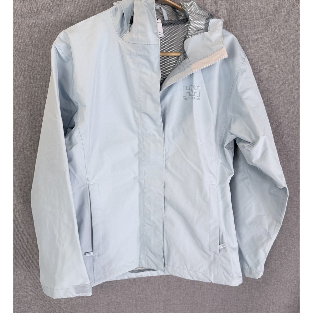 Helly Hansen Seven J Womens Rain Jacket Sz S Blue Helly Tech Hooded Waterproof